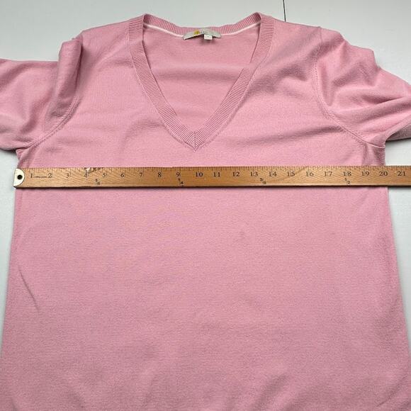 Boden Sweater Womens Large Pink V Neck Preppy Career Minimalist Stretch Comfort - Picture 9 of 12